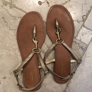 Coach strappy Sandals- gold toned